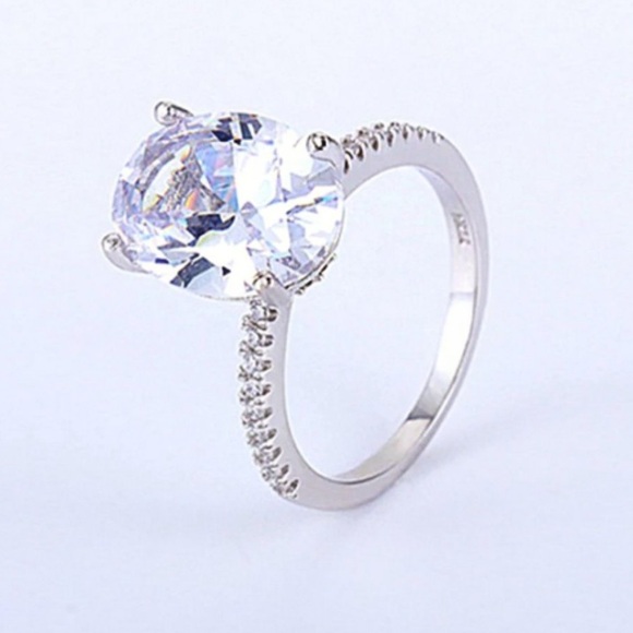 NEW 925 Silver Band Diamond Engagement Wedding Ring - Picture 7 of 16